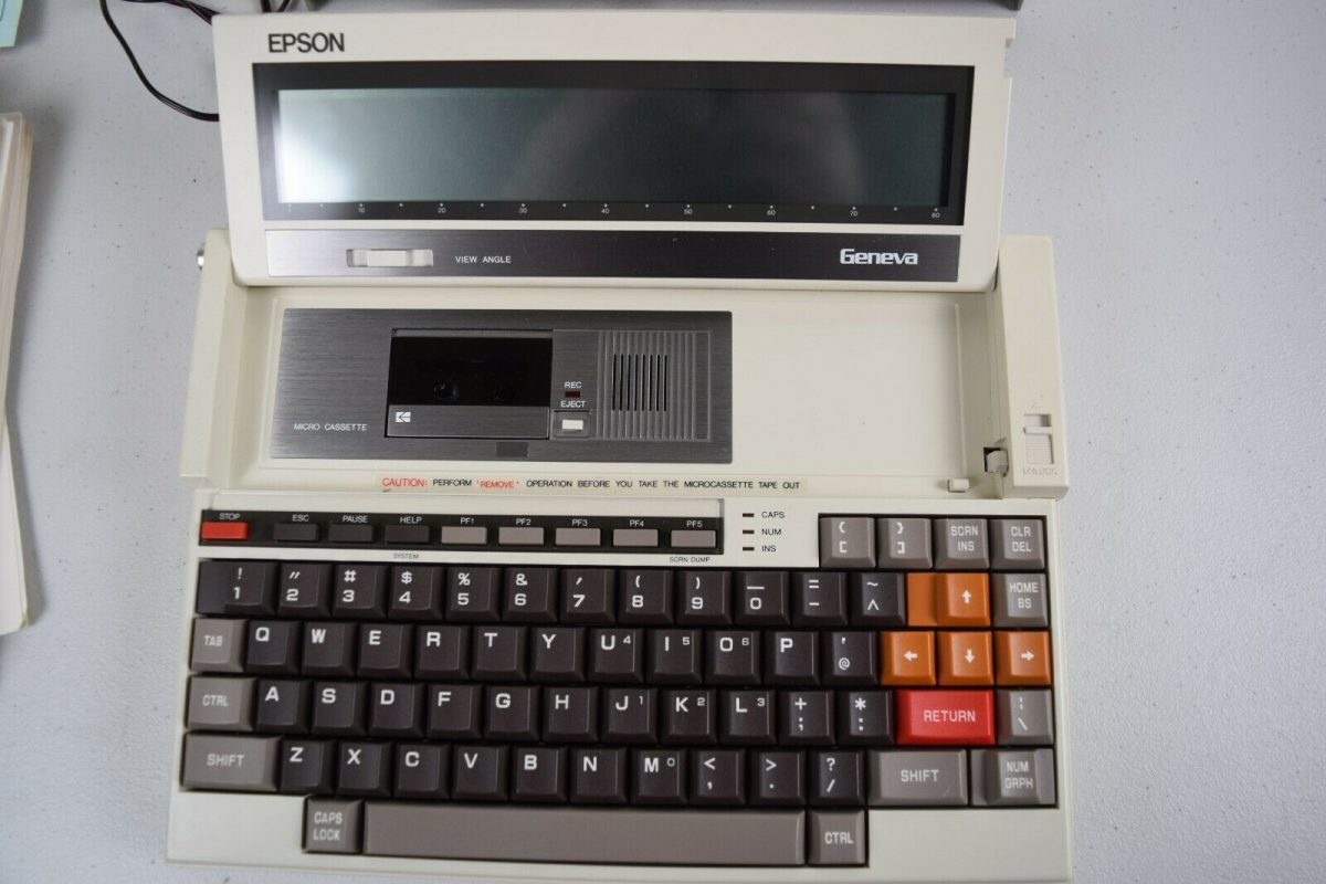 top view of an Epson px-8 laptop